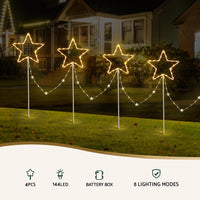 Jingle Jollys 4 PCS Christmas Lights Path Ground Light Garden Decorations 144 LED
