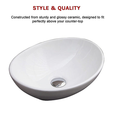 Above Counter Bathroom Vanity Oval Ceramic Basin Kings Warehouse