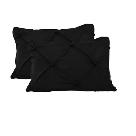 Accessorize 2 Pce Puffy Standard Pillowcases Black Home & Garden Kings Warehouse