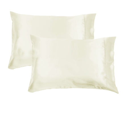 Accessorize 300TC Deluxe Essentials Satin Standard Pillowcases Stone (Ivory) Home & Garden Kings Warehouse
