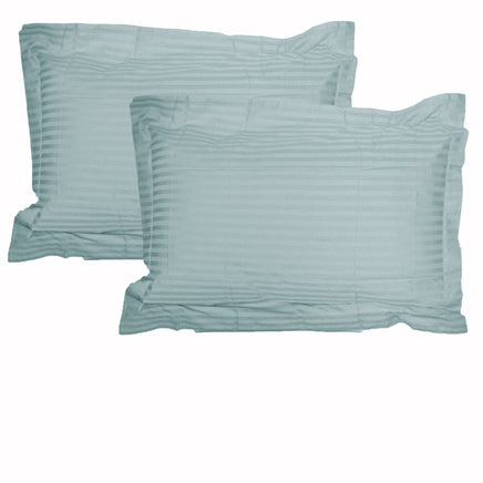 Accessorize 325TC Pair of Stripe Jumbo / Queen Pillowcases Blue Home & Garden Kings Warehouse