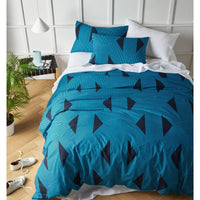 Accessorize Aster Blue Cotton Quilt Cover Set King Home & Garden Kings Warehouse
