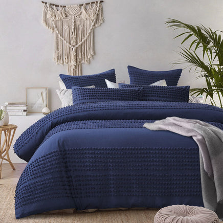 Accessorize Betty Betty Dark Denim Cotton Quilt Cover Set Queen Home & Garden Kings Warehouse