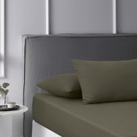 Accessorize Caramel Washed Cotton Fitted Sheet Set Queen Home & Garden Kings Warehouse