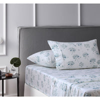 Accessorize Cotton Flannelette Sheet Set Flower Bunch Light Blue Single Home & Garden Kings Warehouse