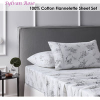 Accessorize Cotton Flannelette Sheet Set Sylvan Rose Single Home & Garden Kings Warehouse