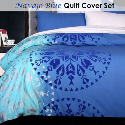 Accessorize Navajo Blue Quilt Cover Set Single Home & Garden Kings Warehouse
