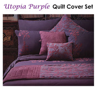 Accessorize Utopia Purple Quilt Cover Set Double Home & Garden Kings Warehouse