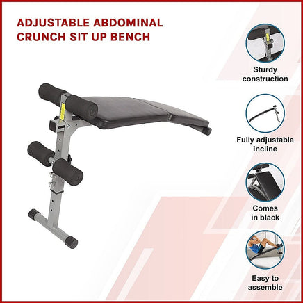 Adjustable Abdominal Crunch Sit Up Bench Sports & Fitness Kings Warehouse