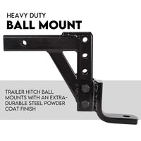Adjustable Drop Towbar Tow Bar Ball Mount Tongue Hitch Trailer Car 3500KG Home & Garden Kings Warehouse