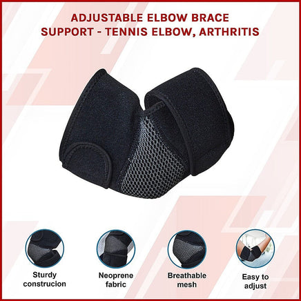 Adjustable Elbow Brace Support - Tennis Elbow, Arthritis Health & Beauty Kings Warehouse