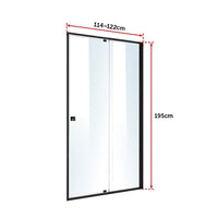 Adjustable Semi Frameless Shower Screen (114~122) x 195cm Australian Safety Glass Kings Warehouse