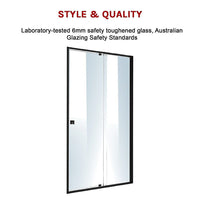 Adjustable Semi Frameless Shower Screen (114~122) x 195cm Australian Safety Glass Kings Warehouse