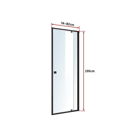 Adjustable Semi Frameless Shower Screen (74~82) x 195cm Australian Safety Glass Furniture Kings Warehouse
