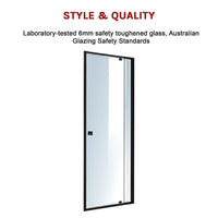 Adjustable Semi Frameless Shower Screen (74~82) x 195cm Australian Safety Glass Furniture Kings Warehouse