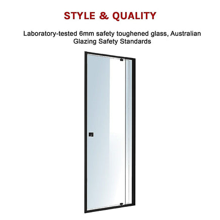 Adjustable Semi Frameless Shower Screen (74~82) x 195cm Australian Safety Glass Furniture Kings Warehouse