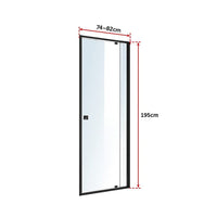 Adjustable Semi Frameless Shower Screen (74~82) x 195cm Australian Safety Glass Furniture Kings Warehouse