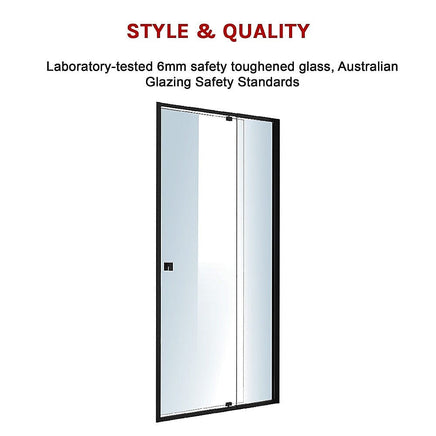 Adjustable Semi Frameless Shower Screen (82~90) x 195cm Australian Safety Glass Furniture Kings Warehouse