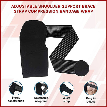 Adjustable Shoulder Support Brace Strap Compression Bandage Wrap Health & Beauty Kings Warehouse