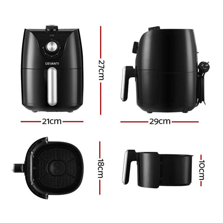 Air Fryer 2.5L Knob Fryers Appliances Kings Warehouse