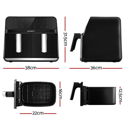 Air Fryer 8L Dual Zone Fryers Appliances Kings Warehouse