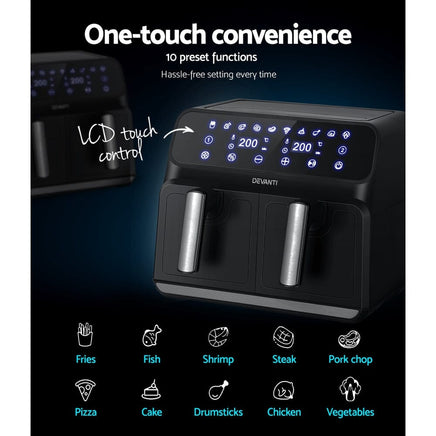 Air Fryer 8L Dual Zone Fryers Appliances Kings Warehouse