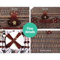 Alfresco 4 Person Picnic Basket Set Insulated Blanket Bag Outdoor Recreation Kings Warehouse