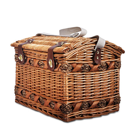 Alfresco 4 Person Picnic Basket Set Storage Blanket Outdoor Recreation Kings Warehouse