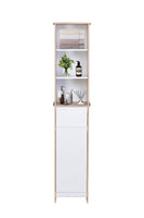 Alto Bathroom Tallboy Narrow High Cabinet With 1 Door/1 Drawer/3 Shelves - Oak/White 2023 Home Refresh Kings Warehouse 
