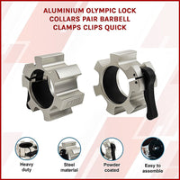 Aluminium Olympic Lock Collars Pair Barbell Clamps Clips Quick Sports & Fitness Kings Warehouse