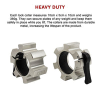 Aluminium Olympic Lock Collars Pair Barbell Clamps Clips Quick Sports & Fitness Kings Warehouse