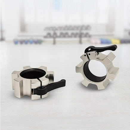 Aluminium Olympic Lock Collars Pair Barbell Clamps Clips Quick Sports & Fitness Kings Warehouse