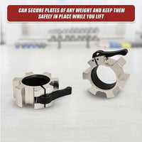 Aluminium Olympic Lock Collars Pair Barbell Clamps Clips Quick Sports & Fitness Kings Warehouse