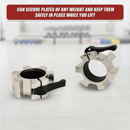 Aluminium Olympic Lock Collars Pair Barbell Clamps Clips Quick Sports & Fitness Kings Warehouse
