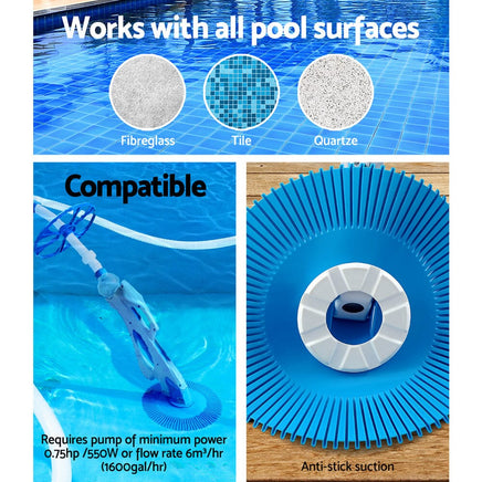 Aqua Buddy Swimming Pool Cleaner Automatic Vacuum Suction 10M Hose Home & Garden Kings Warehouse