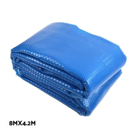 Aquabuddy Pool Cover 500 Micron 8x4.2m Blue Swimming Pool Solar Blanket 5.5m Roller Home & Garden Kings Warehouse