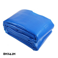 Aquabuddy Pool Cover 500 Micron 8x4.2m Silver Swimming Pool Solar Blanket 5.5m Blue Roller Home & Garden Kings Warehouse