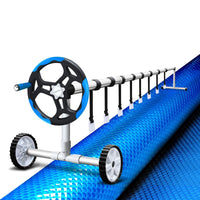 Aquabuddy Pool Cover 500 Micron 9.5x5m Swimming Pool Solar Blanket 5.5m Roller Blue Home & Garden Kings Warehouse