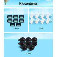Aquabuddy Pool Cover Roller Attachment Swimming Pool Reel Straps Kit 8PCS Home & Garden Kings Warehouse