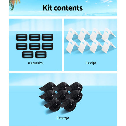 Aquabuddy Pool Cover Roller Attachment Swimming Pool Reel Straps Kit 8PCS Home & Garden Kings Warehouse