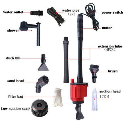 Aquarium Electric Siphon Pump Vacuum Cleaner Fish Tank Clean Water Change Gravel Kings Warehouse