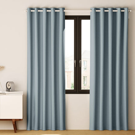 Artiss 2X Blockout Curtains Blackout Window Curtain Eyelet 140x230cm Grey Kings Warehouse