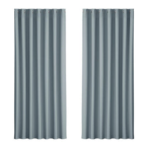 Artiss 2X Blockout Curtains Blackout Window Curtain Eyelet 240x230cm Grey Kings Warehouse 