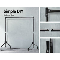 Artiss 2X Clothes Rack Airer Coat Stand 6FT Rail Wheels Home & Garden Kings Warehouse