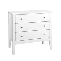 Artiss 3 Chest of Drawers - BRITTANY White Furniture Kings Warehouse