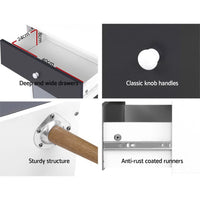 Artiss 5 Chest of Drawers - BONDS White Furniture Kings Warehouse