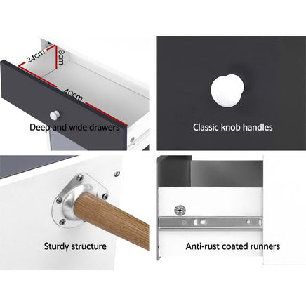 Artiss 5 Chest of Drawers - BONDS White Furniture Kings Warehouse