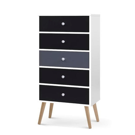 Artiss 5 Chest of Drawers - BONDS White Furniture Kings Warehouse