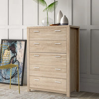 Artiss 5 Chest of Drawers - MAXI Pine Furniture Kings Warehouse