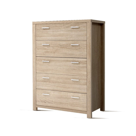 Artiss 5 Chest of Drawers - MAXI Pine Furniture Kings Warehouse